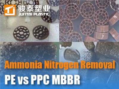 Remoção de nitrogênio amoniacal: embalagens PE Vs PPC MBBR em águas residuais